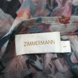 Zimmermann Tempest Frolic Tie-Neck Maxi Dress Floral Print Chiffon Size 1