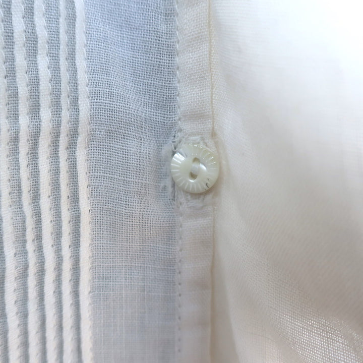 Doen Piper Puff Sleeve Ruffled Mini Dress White Pintucked Ramie Size Large