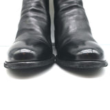 Officine Creative Denner Side-Zip Ankle Boots Black Leather Size 39.5