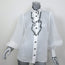 Zimmermann Dancer Embroidered Ruffle Blouse White Ramie Size 3 Long Sleeve Top