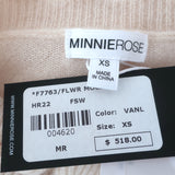 Minnie Rose Flower-Embroidered Cashmere Sweater Vanilla Size Extra Small NEW