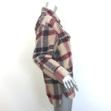 Isabel Marant Etoile Harveli Plaid Shirt Jacket Beige Wool-Blend Size 32