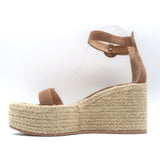 Gianvito Rossi Portofino Platform Espadrille Wedge Sandals Nutmeg Suede Size 38