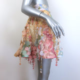 Zimmermann Tempo Patch Mini Skirt Multi Floral Print Linen-Silk Size 0 NEW