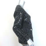 Maje Monaly Sequined Tweed-Effect Cardigan Charcoal Wool-Blend Size 1