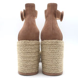 Gianvito Rossi Portofino Platform Espadrille Wedge Sandals Nutmeg Suede Size 38