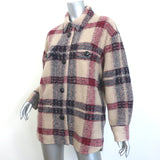 Isabel Marant Etoile Harveli Plaid Shirt Jacket Beige Wool-Blend Size 32