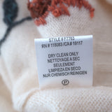 Minnie Rose Flower-Embroidered Cashmere Sweater Vanilla Size Extra Small NEW