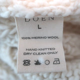 Doen Leighton Oversize Cable Knit Turtleneck Wool Sweater Cream Size Large