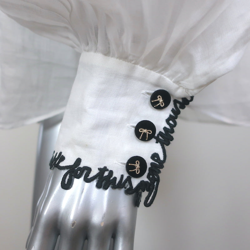 Zimmermann Dancer Embroidered Ruffle Blouse White Ramie Size 3 Long Sleeve Top