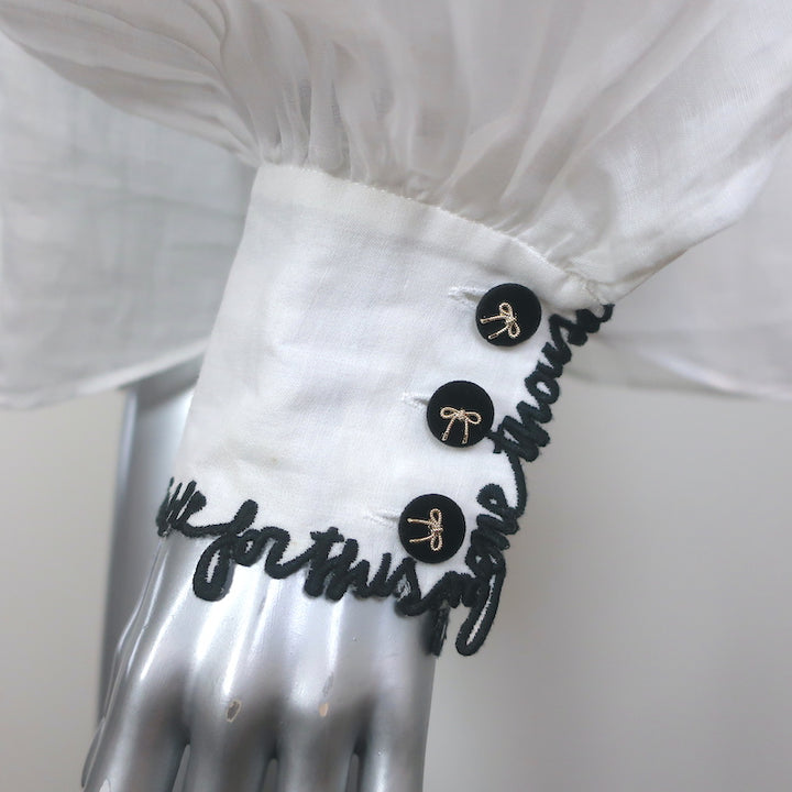 Zimmermann Dancer Embroidered Ruffle Blouse White Ramie Size 3 Long Sleeve Top