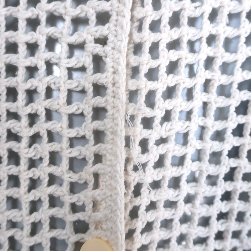 All That Remains James Crocheted Cotton Shirt Cream/Multi Stripe Size 10