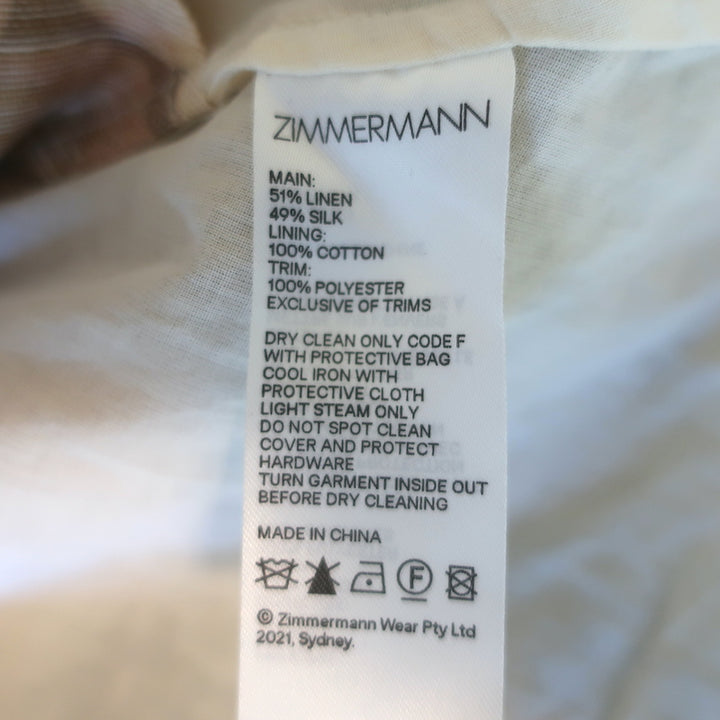 Zimmermann Tempo Patch Mini Skirt Multi Floral Print Linen-Silk Size 0 NEW