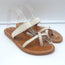 K. Jacques Tonkin Toe Ring Sandals Cream Pony Hair Size 40 Flat Slides