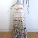 Missoni Chiara Maxi Skirt Light Pink/Multi Metallic Knit Size 42
