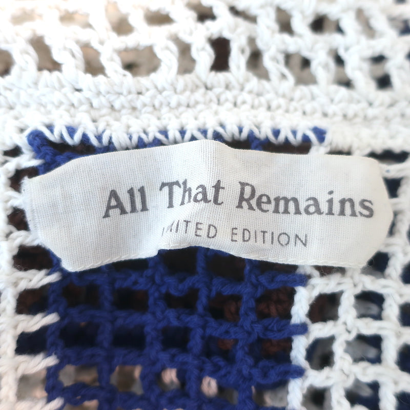 All That Remains James Crocheted Cotton Shirt Cream/Multi Stripe Size 10