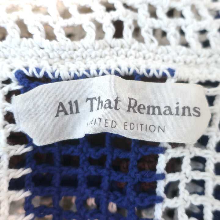 All That Remains James Crocheted Cotton Shirt Cream/Multi Stripe Size 10