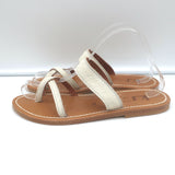 K. Jacques Tonkin Toe Ring Sandals Cream Pony Hair Size 40 Flat Slides