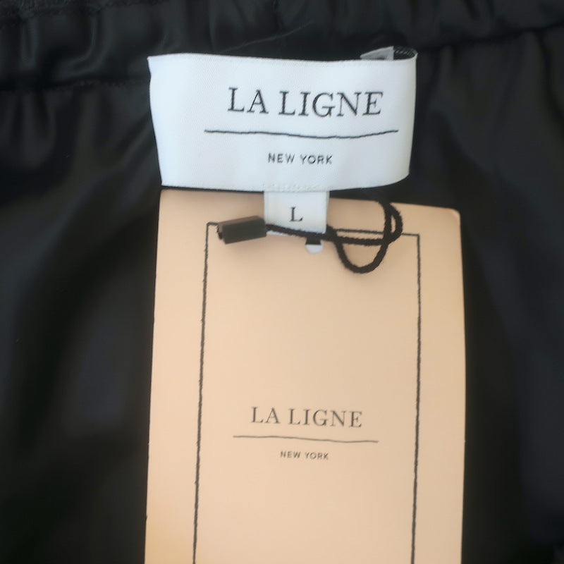 La Ligne Colby Wide Leg Pants Charcoal Stretch Wool Size Large NEW