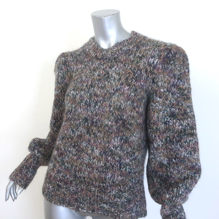 Veronica Beard Chaya Puff Sleeve Sweater Multicolor Alpaca-Blend Size Large
