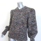 Veronica Beard Chaya Puff Sleeve Sweater Multicolor Alpaca-Blend Size Large