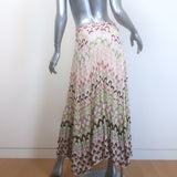 Missoni Chiara Maxi Skirt Light Pink/Multi Metallic Knit Size 42