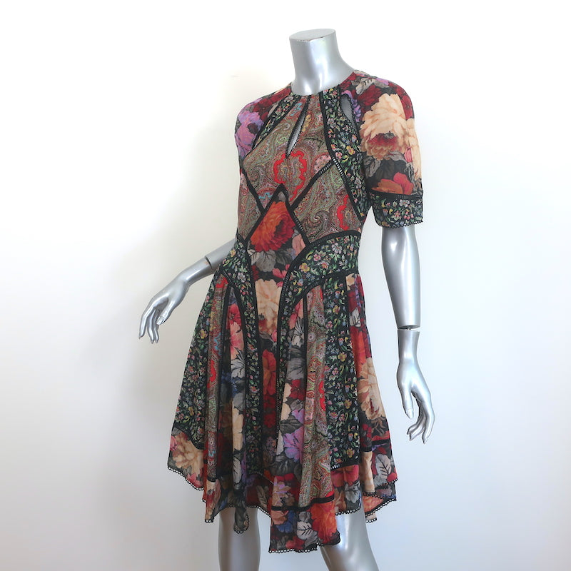 Zimmermann Trinity Artisan Patchwork Dress Multicolor Cotton-Silk Size 0