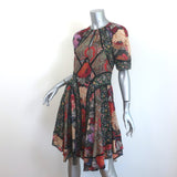 Zimmermann Trinity Artisan Patchwork Dress Multicolor Cotton-Silk Size 0