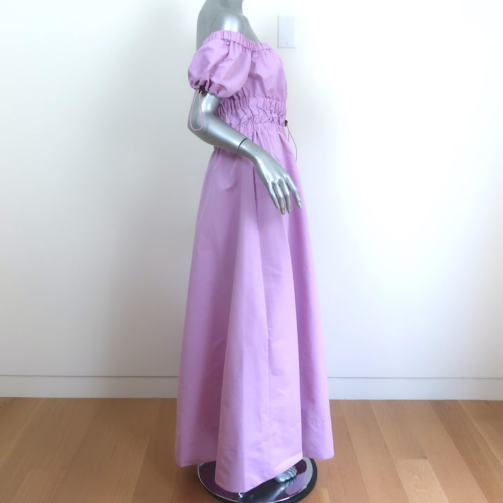 STAUD Vine Off the Shoulder Smocked Maxi Dress Lavender Size Medium NEW