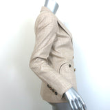 Blaze Milano Charmer Blazer Beige Silk Size 0 Double Breasted Jacket NEW