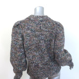 Veronica Beard Chaya Puff Sleeve Sweater Multicolor Alpaca-Blend Size Large