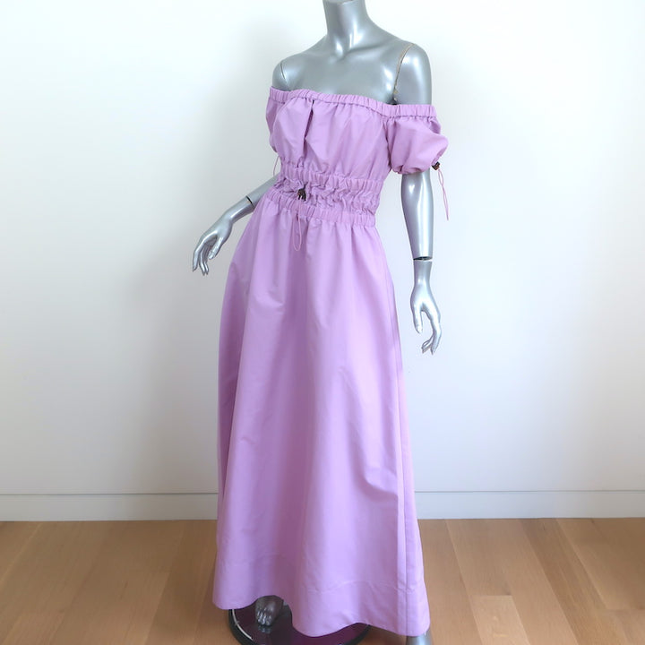 STAUD Vine Off the Shoulder Smocked Maxi Dress Lavender Size Medium NEW
