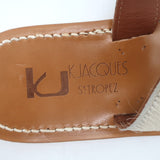 K. Jacques Tonkin Toe Ring Sandals Cream Pony Hair Size 40 Flat Slides