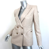 Blaze Milano Charmer Blazer Beige Silk Size 0 Double Breasted Jacket NEW