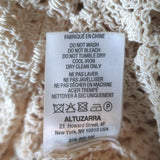 Altuzarra Crochet Knit Short Sleeve Polo Sweater Beige Size Small