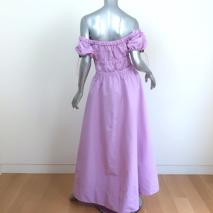 STAUD Vine Off the Shoulder Smocked Maxi Dress Lavender Size Medium NEW