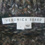 Veronica Beard Chaya Puff Sleeve Sweater Multicolor Alpaca-Blend Size Large