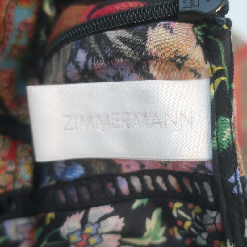 Zimmermann Trinity Artisan Patchwork Dress Multicolor Cotton-Silk Size 0