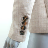 Blaze Milano Charmer Blazer Beige Silk Size 0 Double Breasted Jacket NEW
