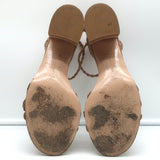 Gianvito Rossi Sandals Liya Dusty Rose Braided Suede Size 40 Ankle Strap Heels