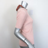 Dries Van Noten Tonia Jeweled-Neck Short Sleeve Sweater Pink Size Extra Small