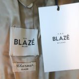 Blaze Milano Charmer Blazer Beige Silk Size 0 Double Breasted Jacket NEW