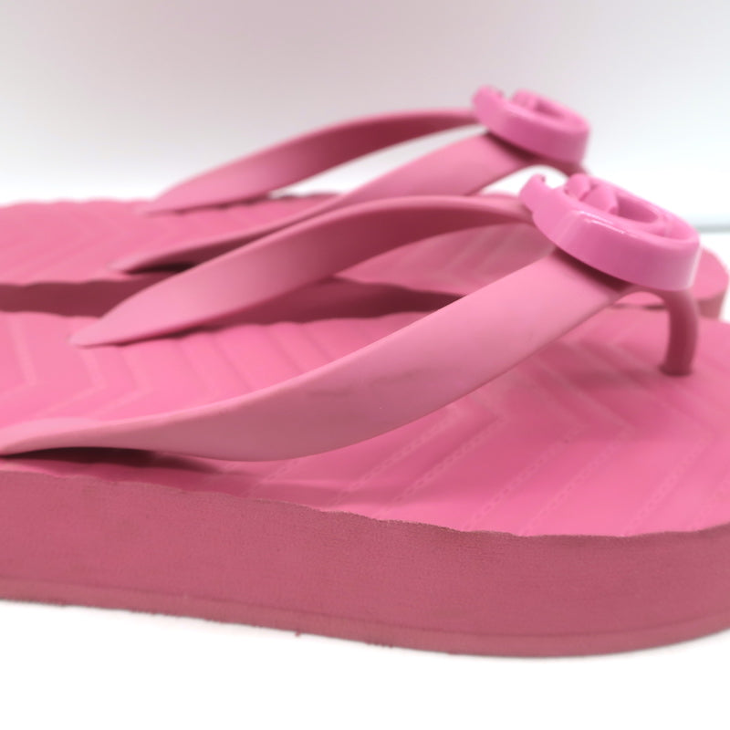Gucci Pascar GG Marmont Platform Flip Flop Sandals Pink Size 35
