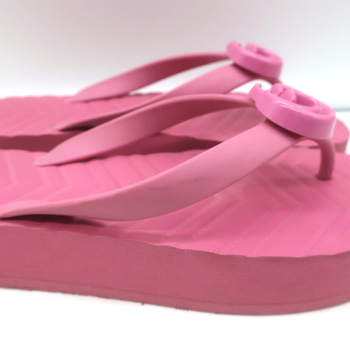 Gucci Pascar GG Marmont Platform Flip Flop Sandals Pink Size 35