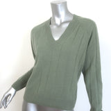 27 Miles Ribbed Cashmere V-Neck Sweater Sage Size Extra Small