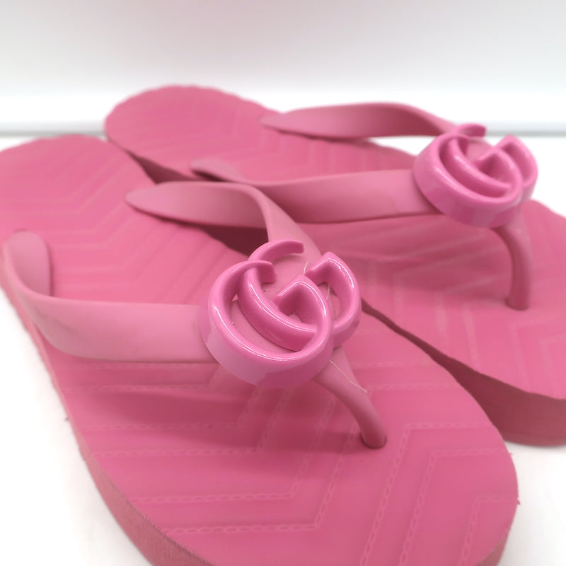 Gucci Pascar GG Marmont Platform Flip Flop Sandals Pink Size 35