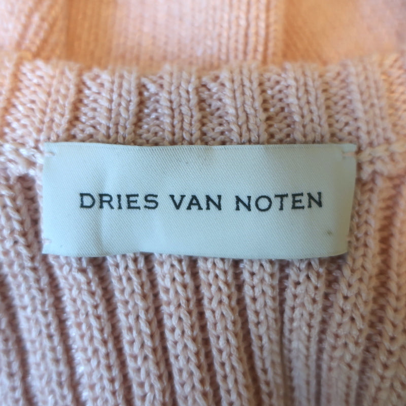 Dries Van Noten Tonia Jeweled-Neck Short Sleeve Sweater Pink Size Extra Small