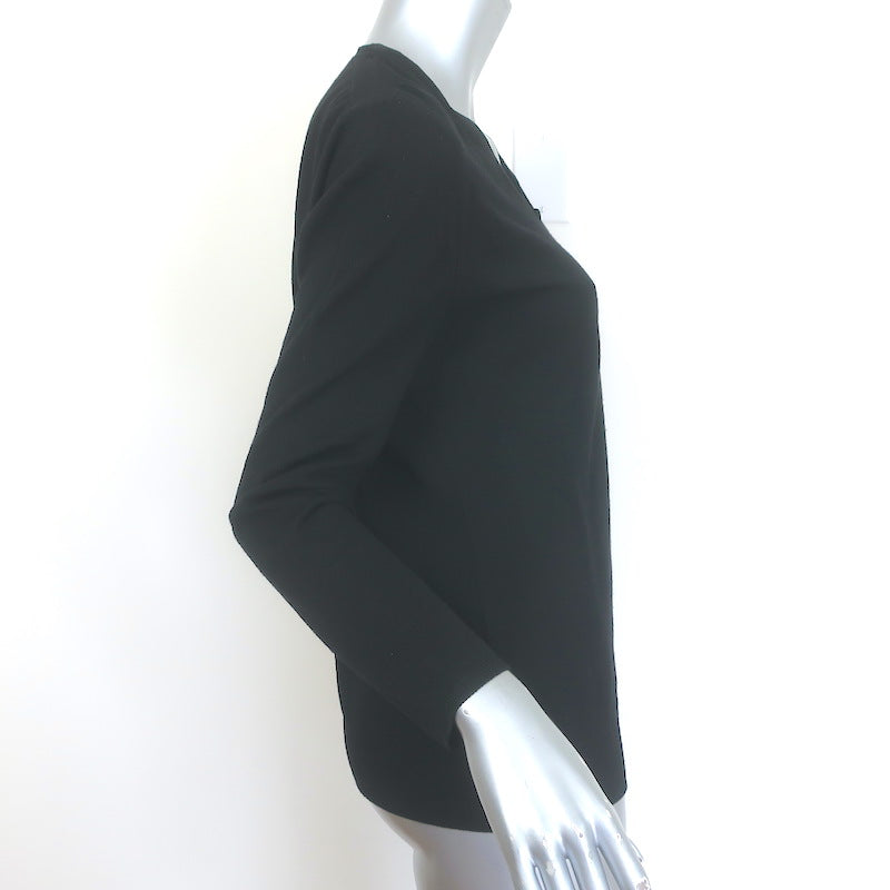 Lanvin Lightweight V-Neck Sweater Black Wool Size Small