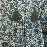 Veronica Beard Danica Mini Dress Green/White Printed Cotton-Blend Size Large