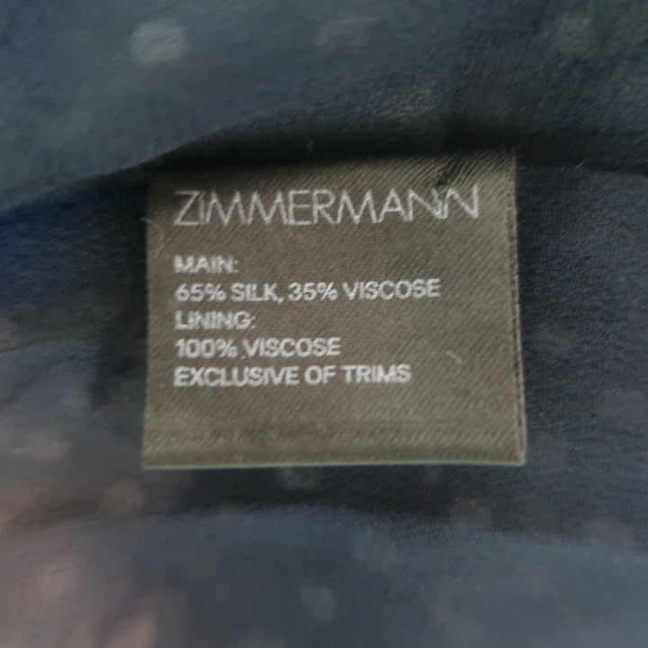 Zimmermann Whitewave Tiered Midi Skirt Black Floral Print Swiss Dot Size 0